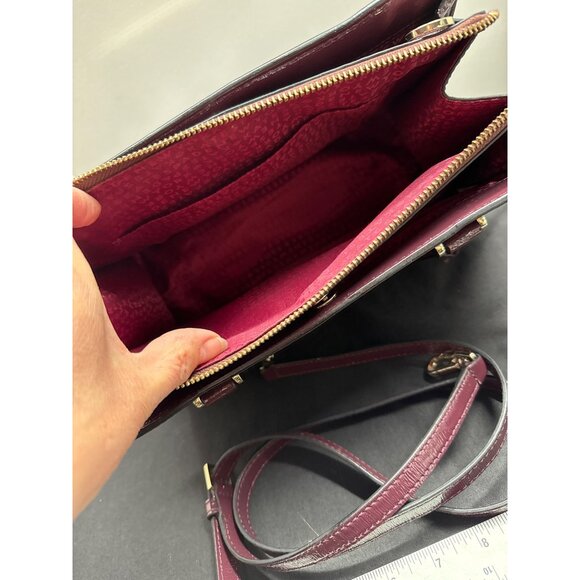 Kate Spade Lise Bixby Place Bag in Mulled Wine Patent Leather Berry Satchel Bag - Picture 11 of 15